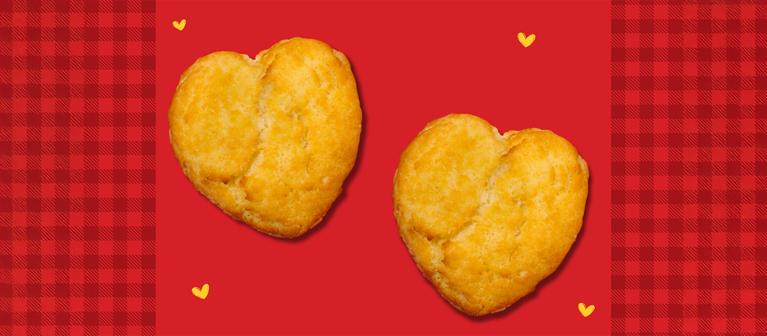 heart shaped biscuit header